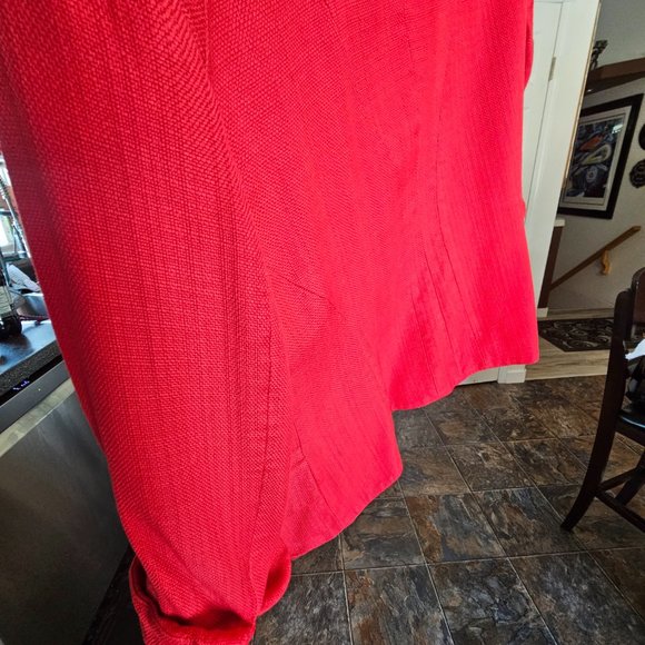 Jones New York Red 2 Button Blazer Size 14 - Picture 7 of 10